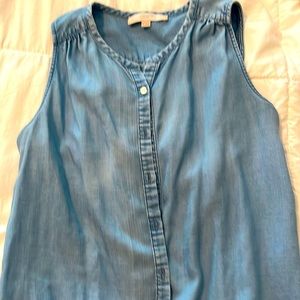 Sleeveless denim top